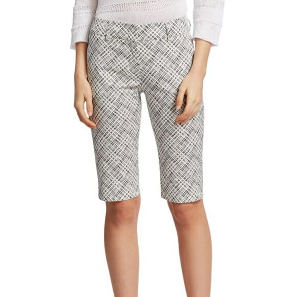 Piazza Sempione Black & White Micro Check Print Bermuda Shorts Size Medium / 6 - Picture 3 of 16